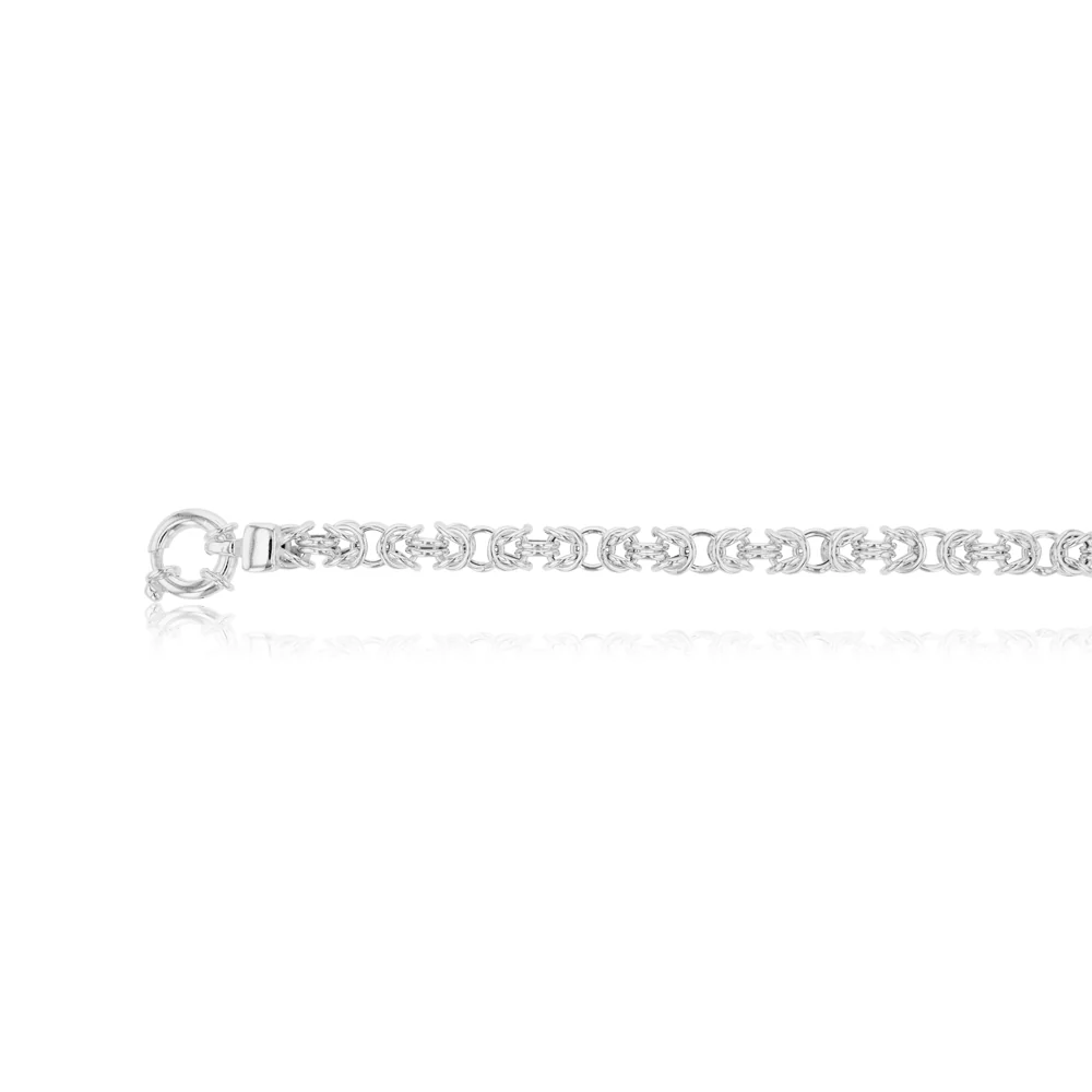 Sterling Silver 46cm Fancy Patterned Boltring Chain - Image 2