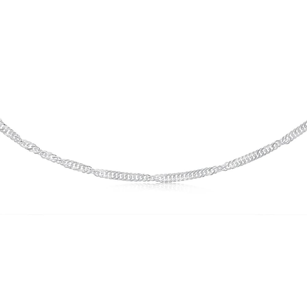 Sterling Silver 46cm Singapore Chain - Image 2
