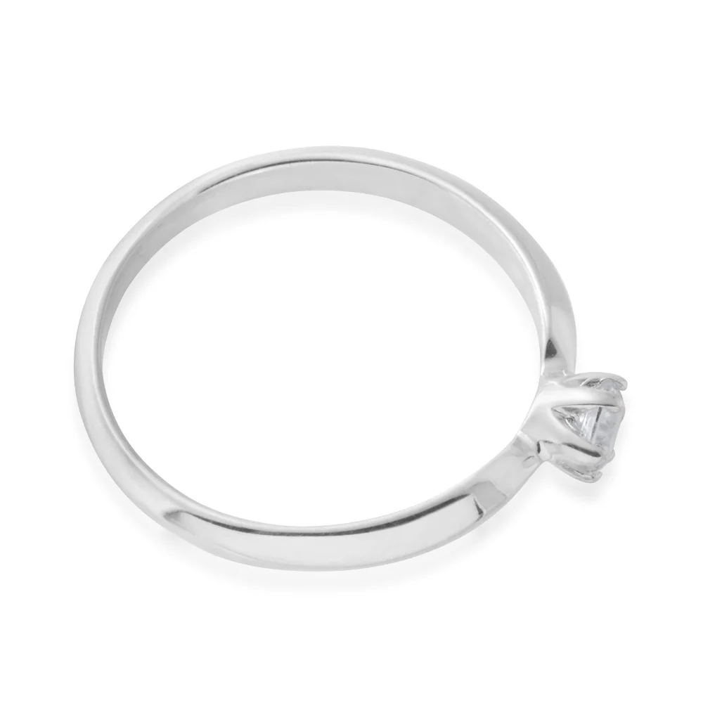 Sterling Silver 4mm Solitaire 6 Claw Knife Edge Ring - Image 2