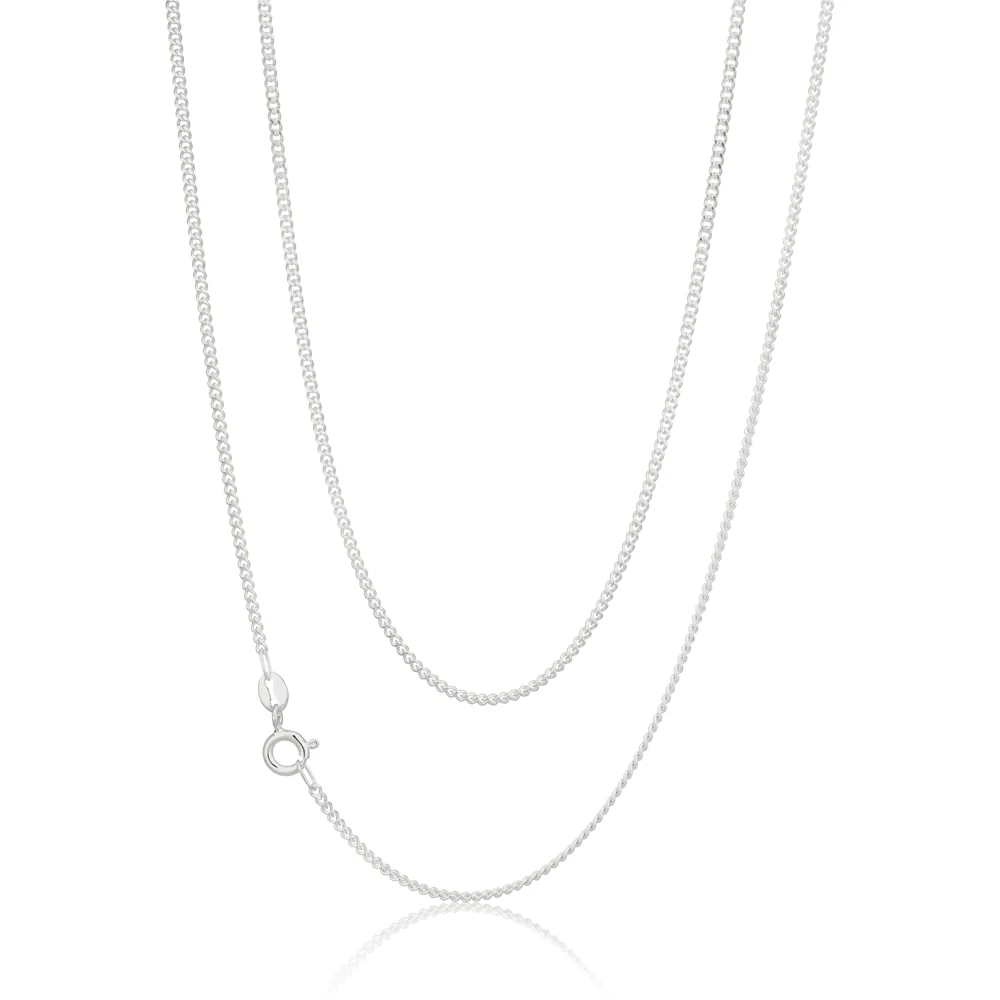 Sterling Silver 50 Gauge Curb Dicut Chain 55cm - Image 2