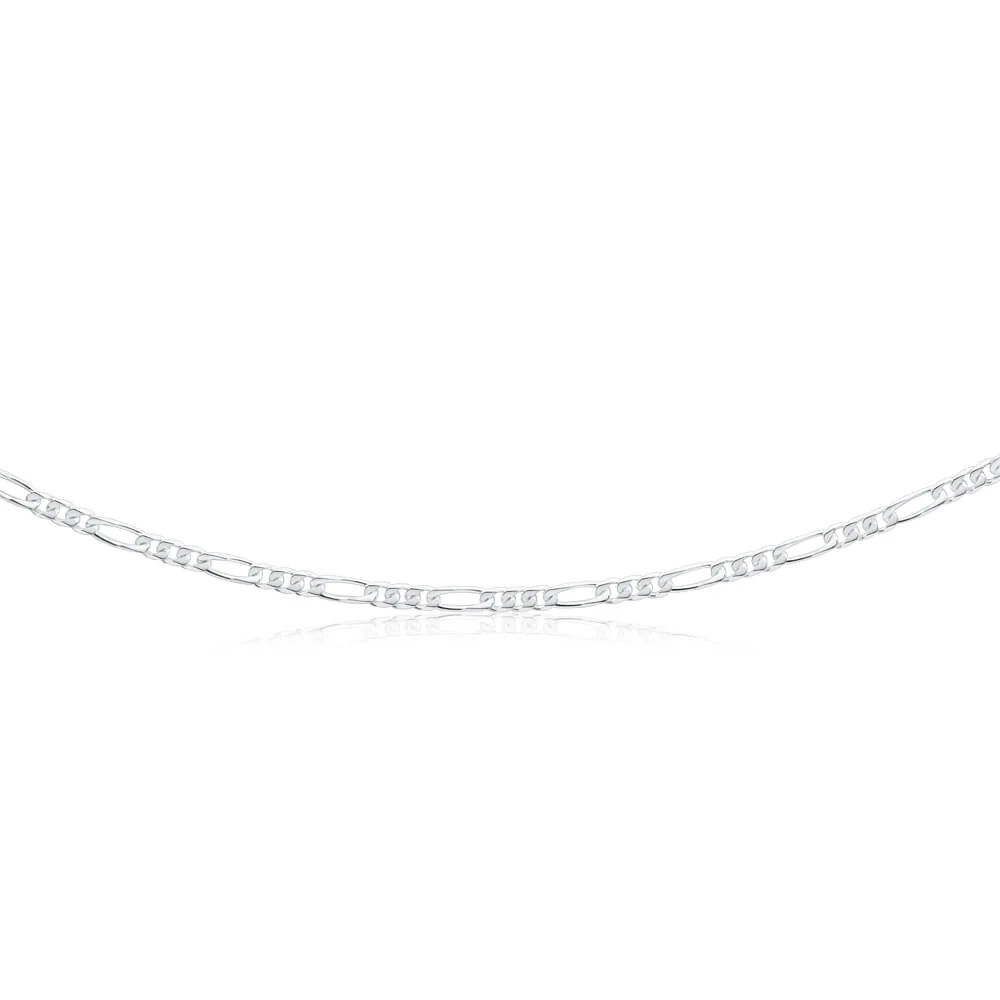 Sterling Silver 50cm Diamond Cut Figaro 1:3 Chain - Image 2