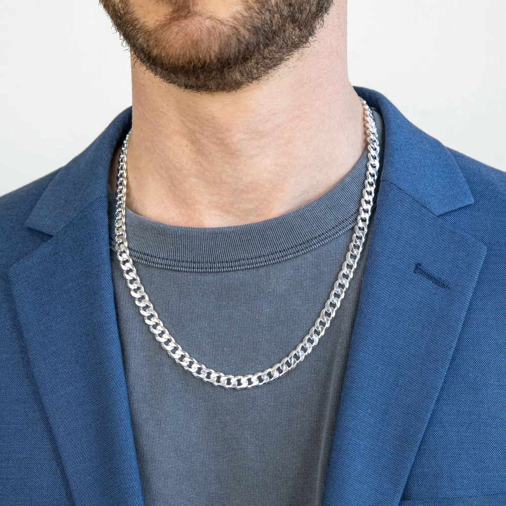 Sterling Silver 55cm 200 Gauge Bevelled Curb Chain - Image 3
