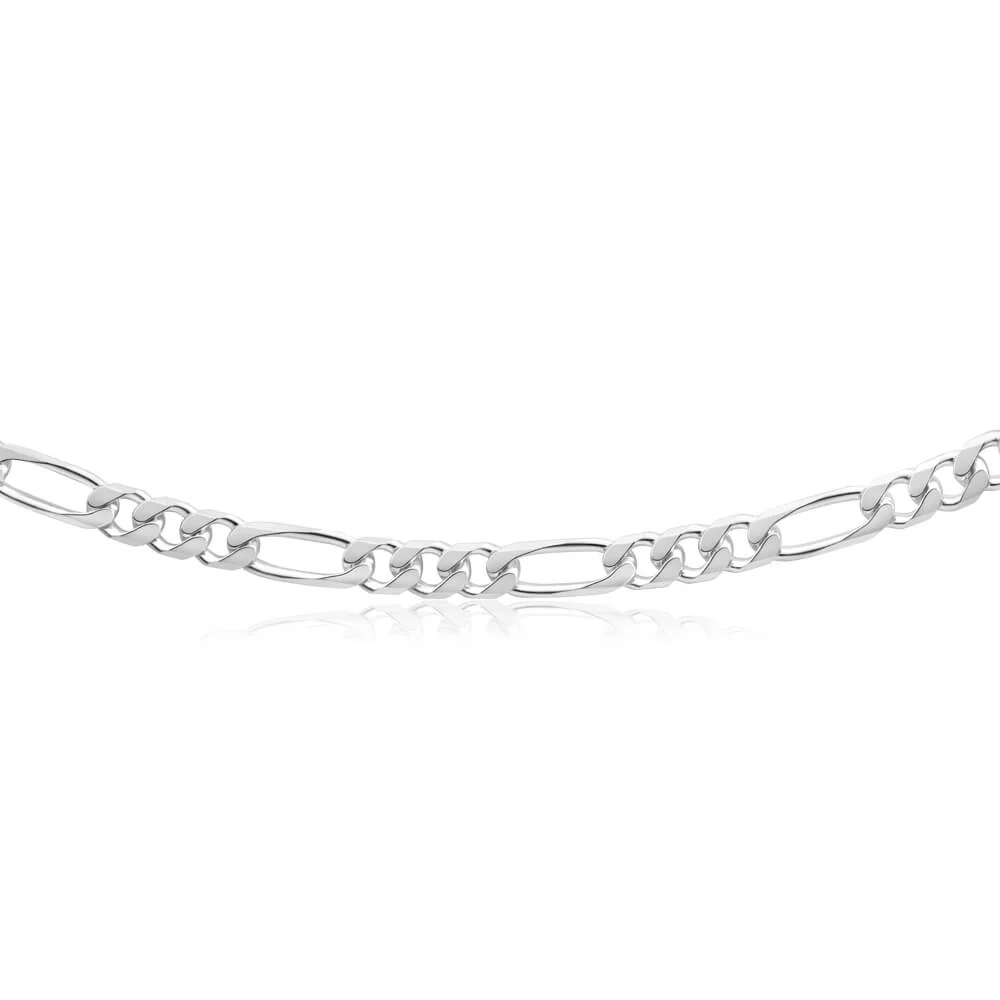 Sterling Silver 55cm Diamond Cut Figaro 1-3 Chain - Image 2