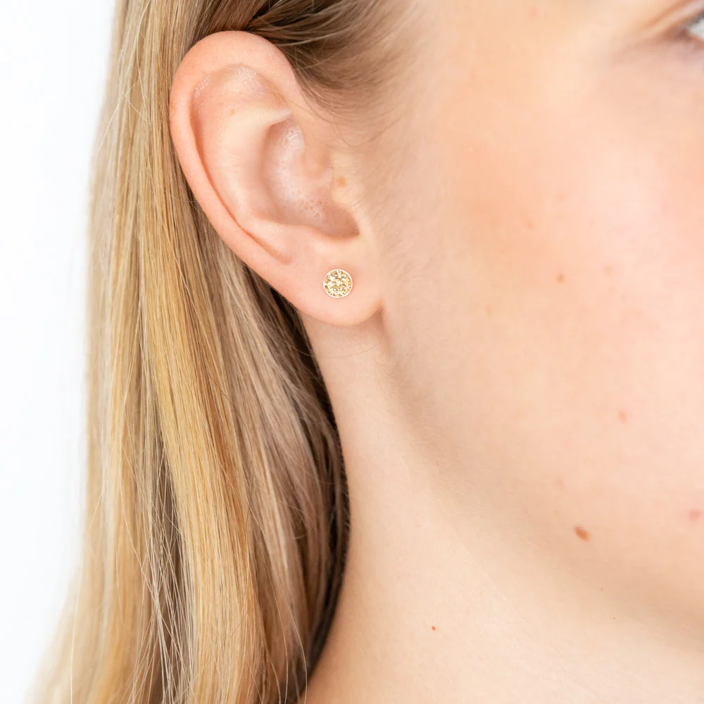 Sterling Silver 5mm Champagne Crystal Stud Earrings - Image 2