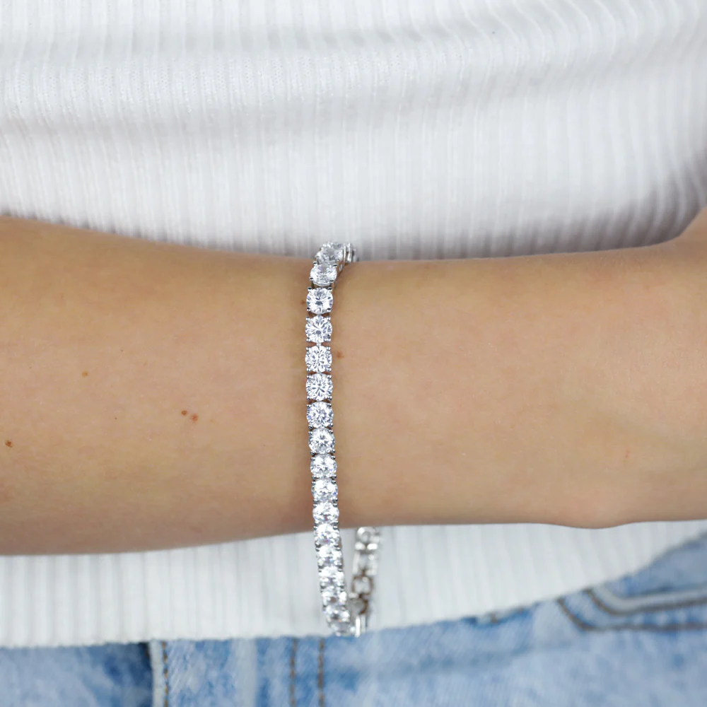 Sterling Silver 5mm Cubic Zirconia 19cm Tennis Bracelet - Image 4