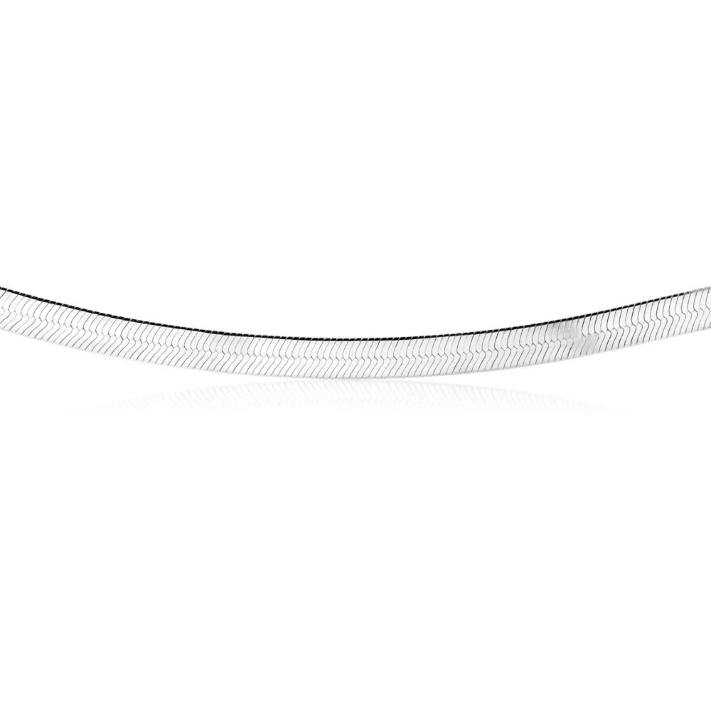 Sterling Silver 5mm Wide 46cm Flat Herringbone Necklet - Image 2