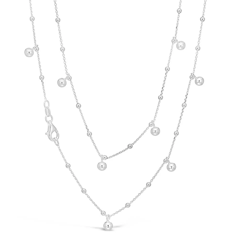 Sterling Silver 60cm Multi Charm Drop Fancy Necklet - Image 2