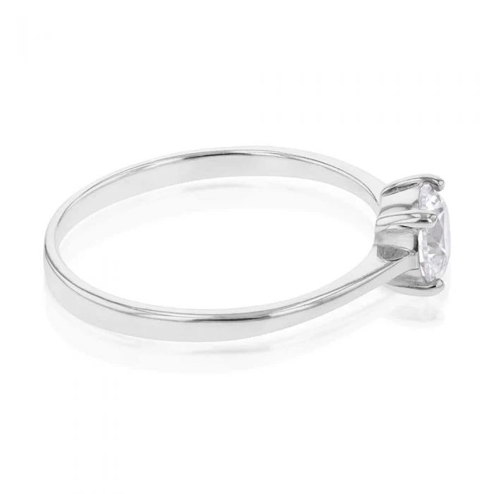 Sterling Silver 6mm 4 Claw Solitaire Zirconia Ring - Image 2