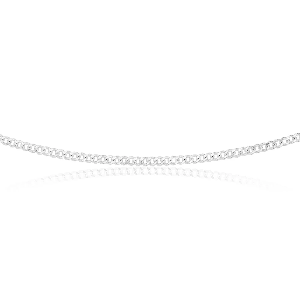 Sterling Silver 80 Gauge Diamond Cut 45cm Curb Chain - Image 3