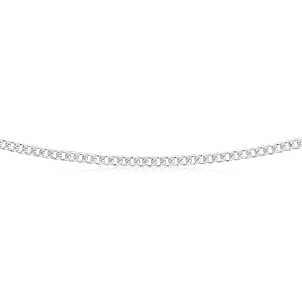 Sterling Silver 80 Gauge Diamond Cut 50cm Curb Chain - Image 2