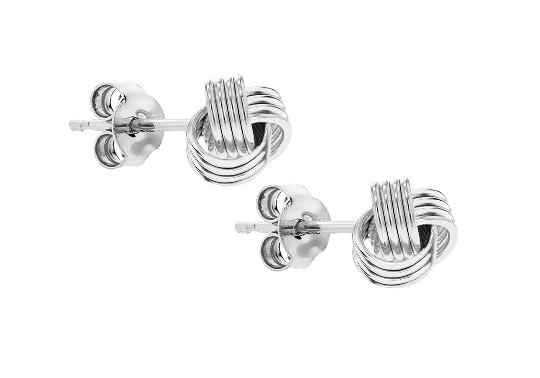 Sterling Silver 8mm Knot Stud Earrings - Image 2