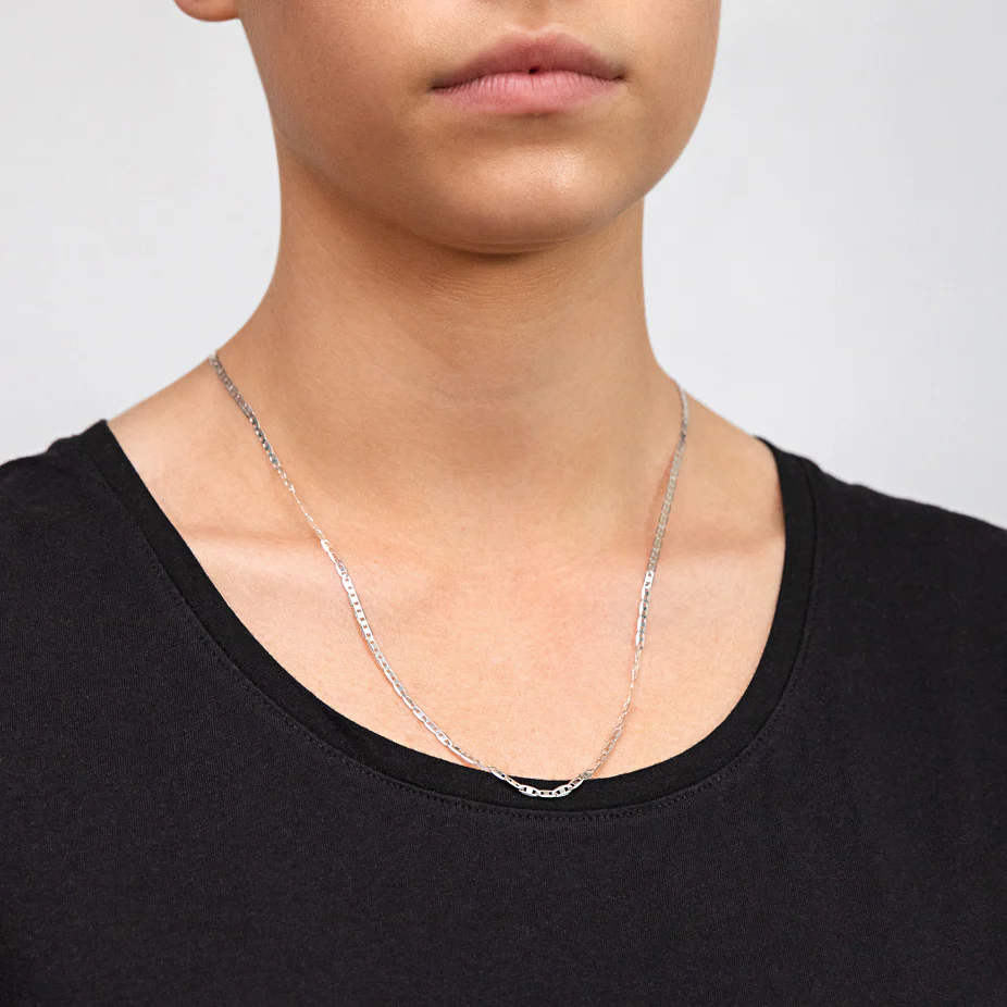 Sterling Silver Anchor 50 Gauge 55cm Chain - Image 3