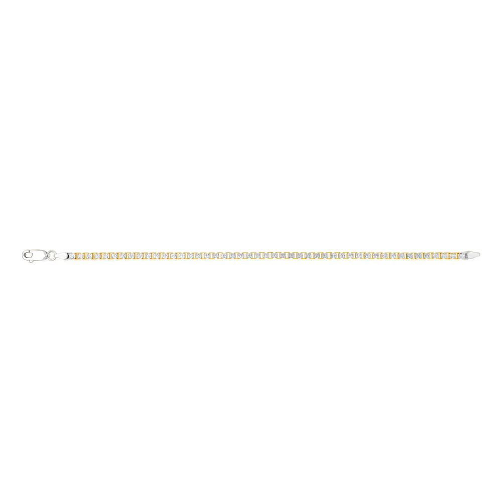 Sterling Silver And Gold-Plated Two-Tone Fancy 300 Gauge 19cm Bracelet - Image 2