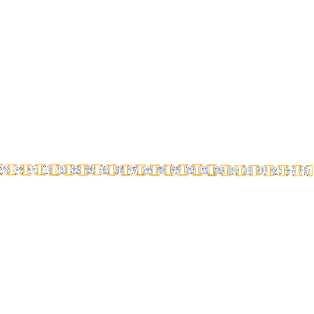 Sterling Silver And Gold-Plated Two-Tone Fancy 300 Gauge 19cm Bracelet - Image 3