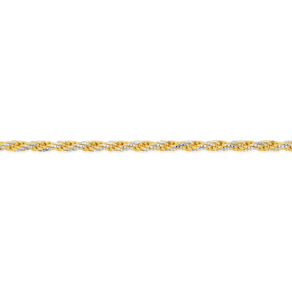 Sterling Silver And Gold-Plated Two-Toned Rope 70 Gauge 19cm Bracelet - Image 3