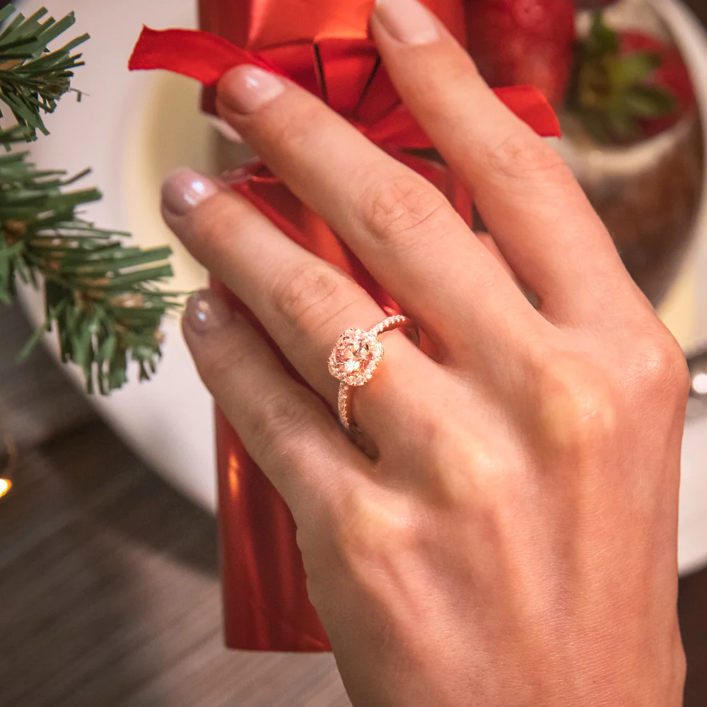 Sterling Silver and Rose Gold Plated Zirconia Ring   *No Resize* - Image 3