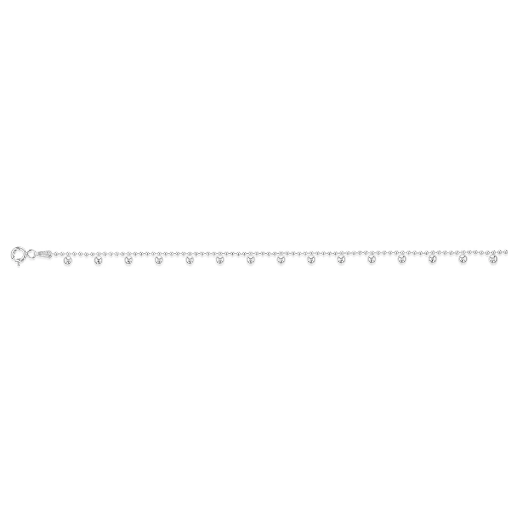 Sterling Silver Ball Charms On 19cm Bracelet - Image 2