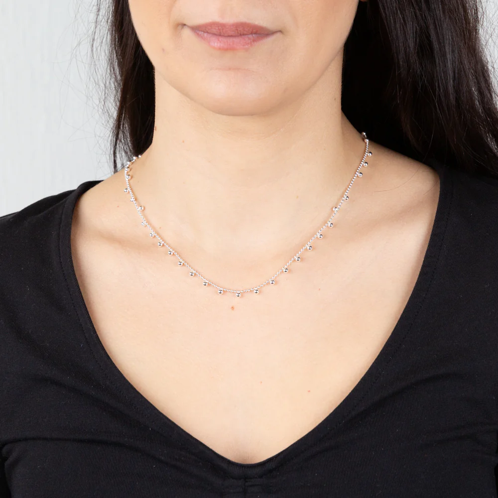 Sterling Silver Ball Charms On 45cm Ball Chain - Image 3