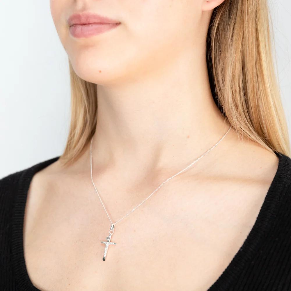 Sterling Silver Barrel Crucifix Pendant - Image 2