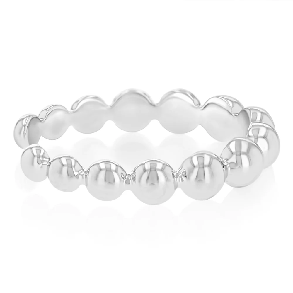 Sterling Silver Beaded Open Ring - Image 2