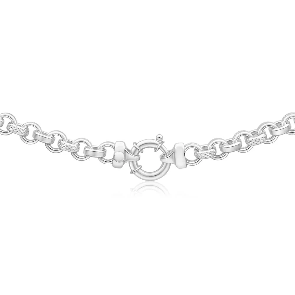 Sterling Silver Belcher Fancy Engraved Boltring 50cm Chain - Image 2