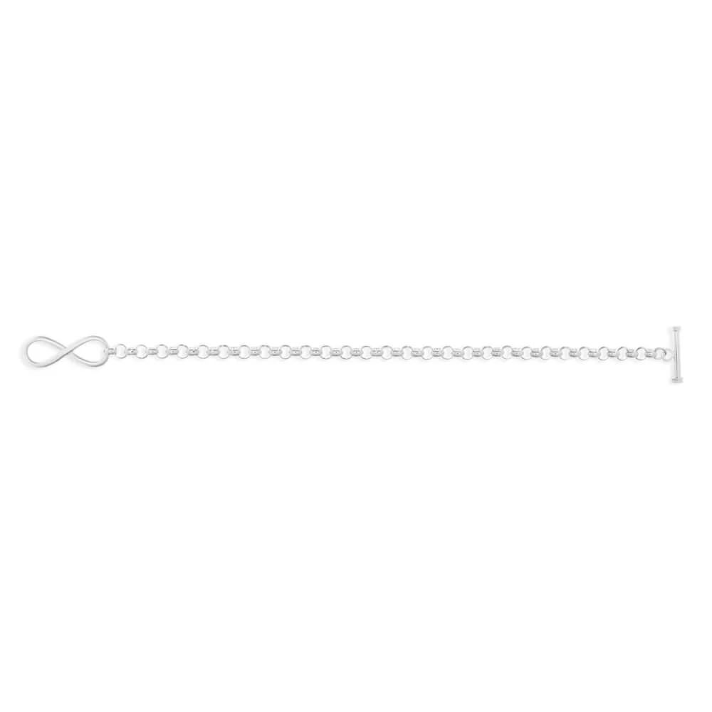 Sterling Silver Belcher Infinity T Bar Bracelet - Image 2