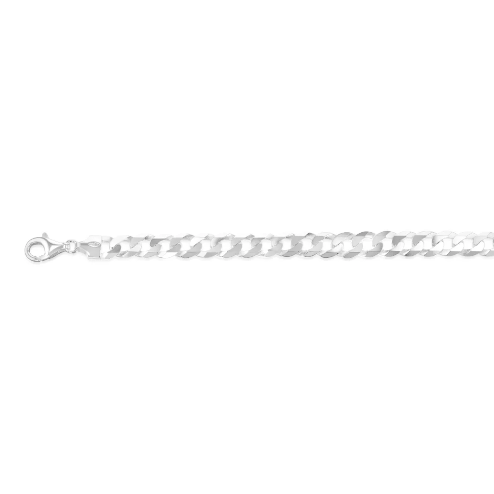 Sterling Silver Beveled Curb 21cm Bracelet - Image 2