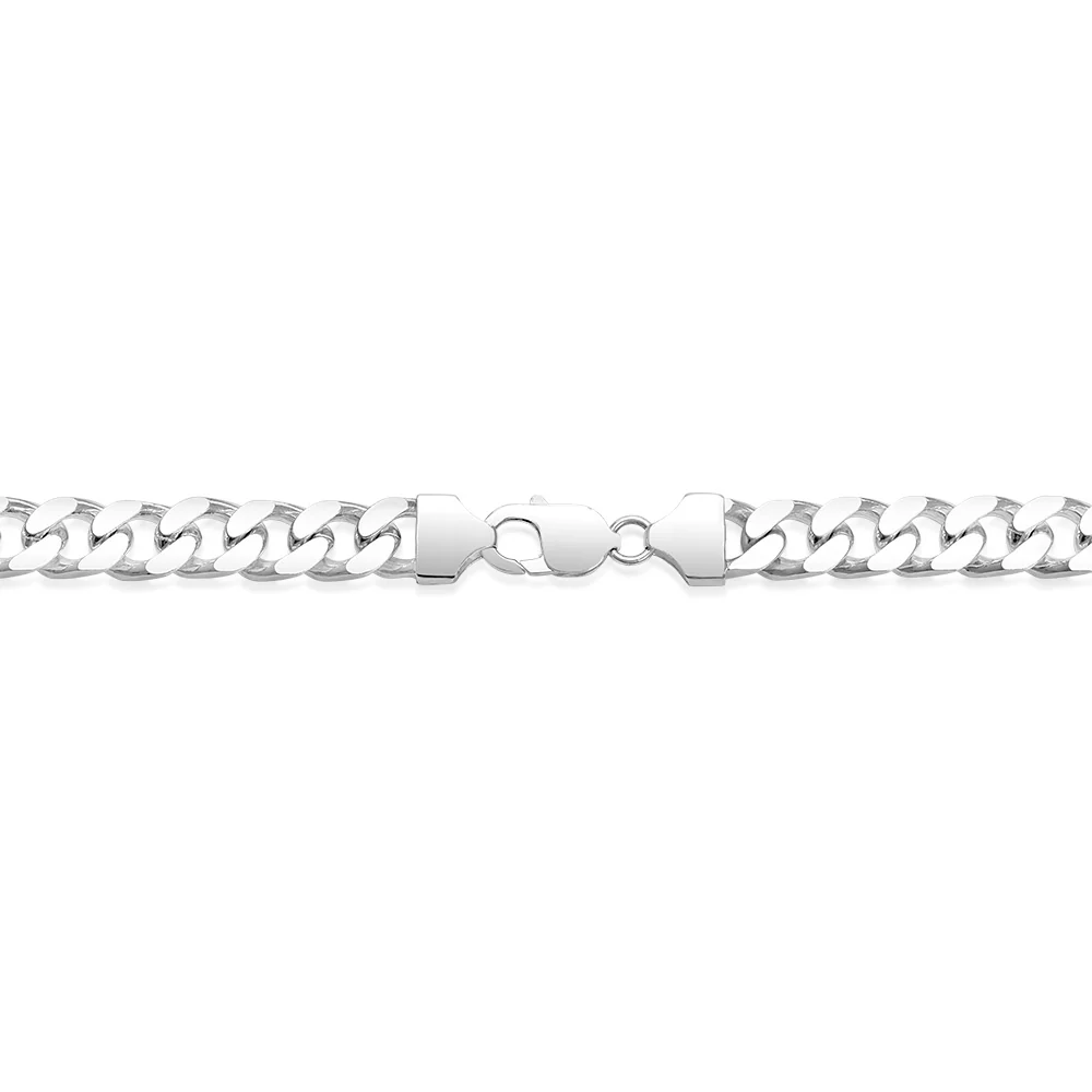 Sterling Silver Beveled Curb 300 Gauge 55cm Chain - Image 4
