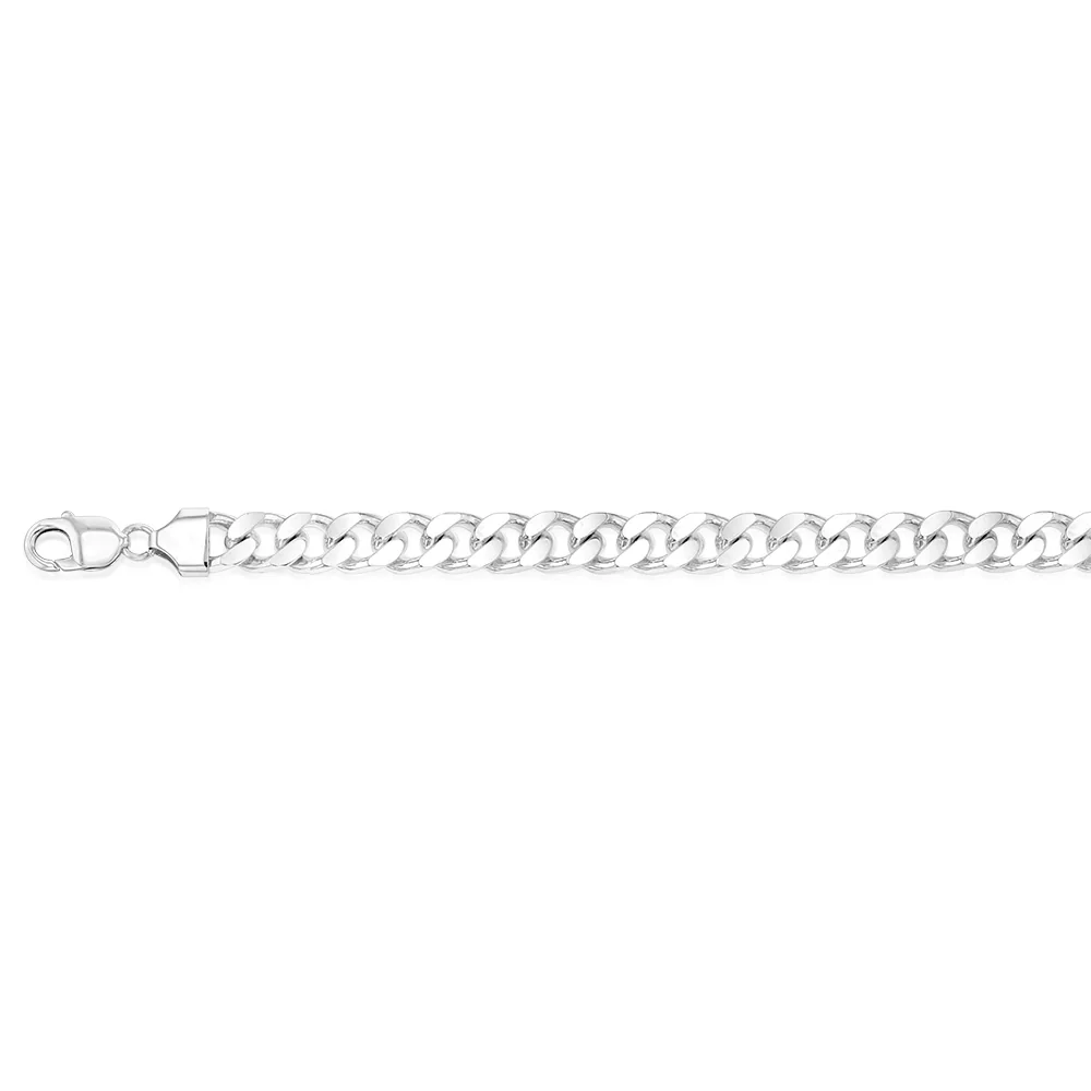 Sterling Silver Beveled Curb 300Gauge 21cm Bracelet - Image 2