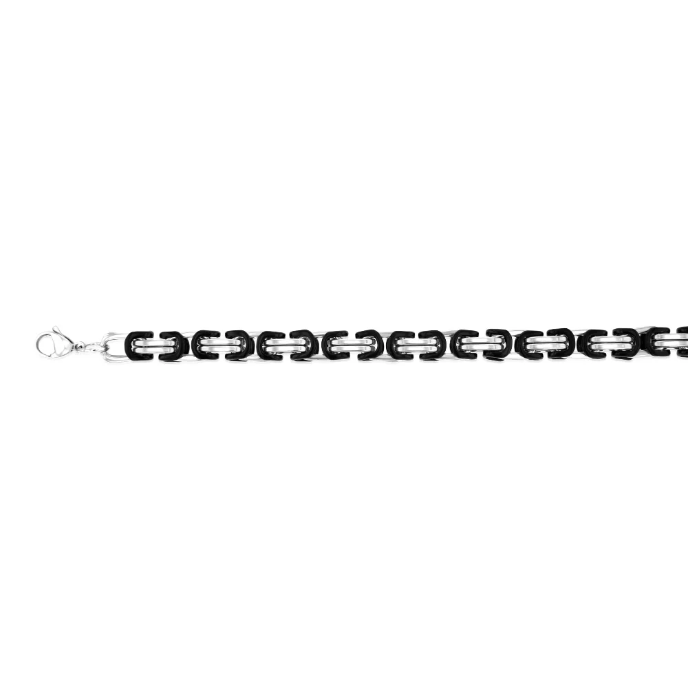 Sterling Silver Black and Silver Two Tone Fancy Link 20.3cm Bracelet - Image 2