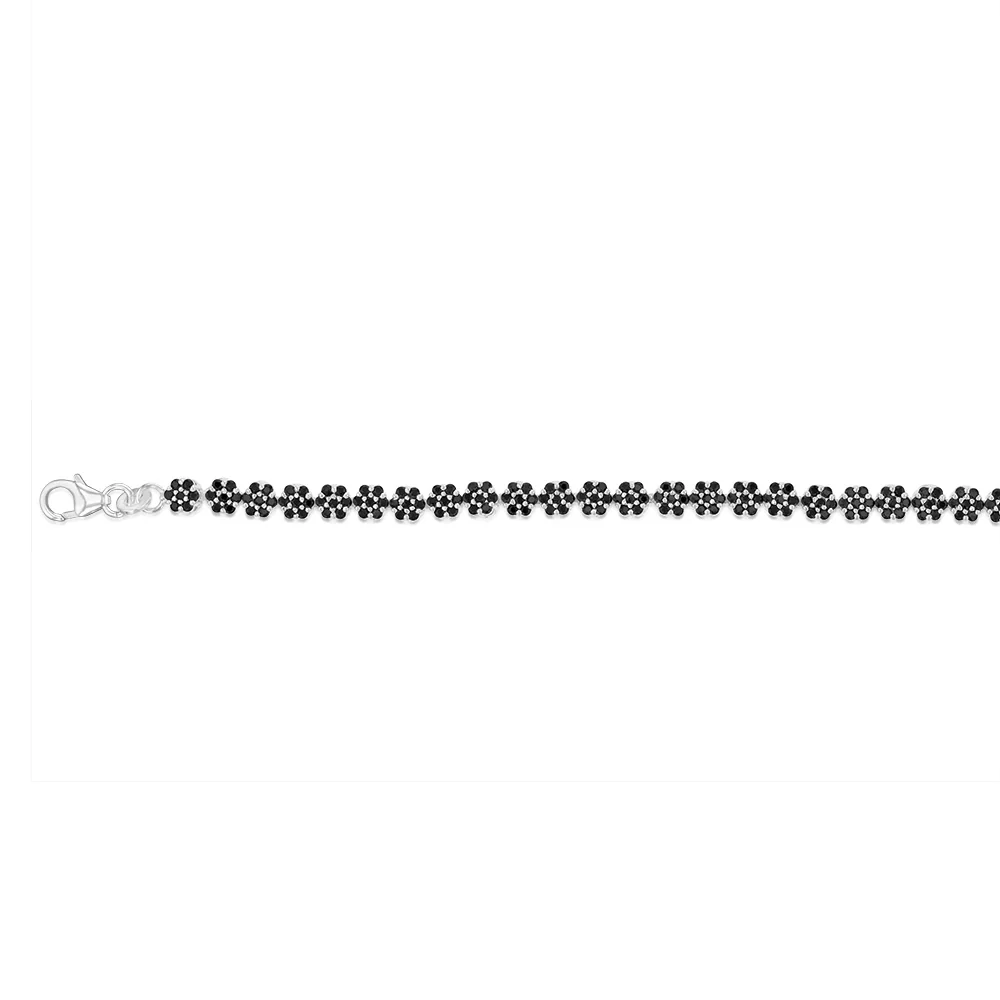 Sterling Silver Black Cubic Zirconia 19cm Bracelets - Image 2