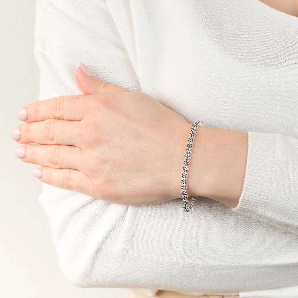 Sterling Silver Black Cubic Zirconia 19cm Bracelets - Image 3
