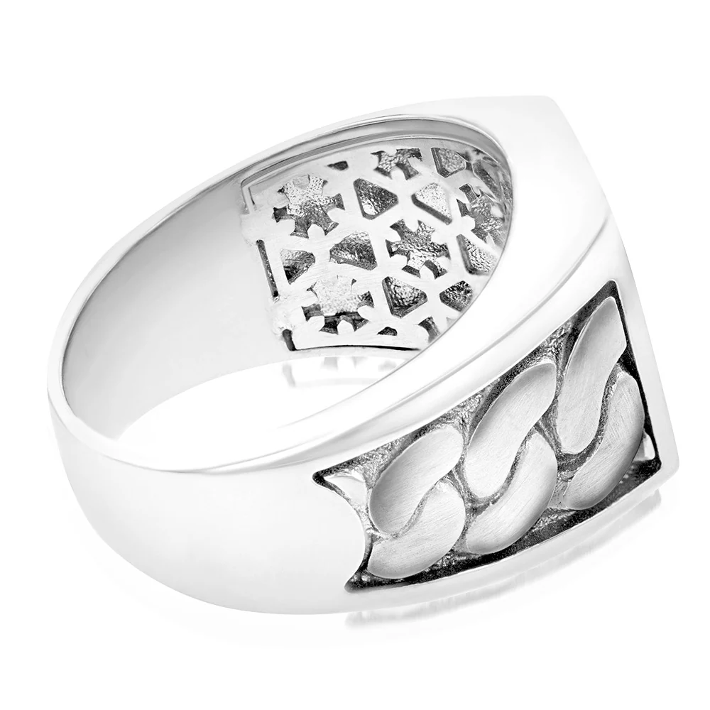 Sterling Silver Black Square Oynx Stone Fancy Rings - Image 2
