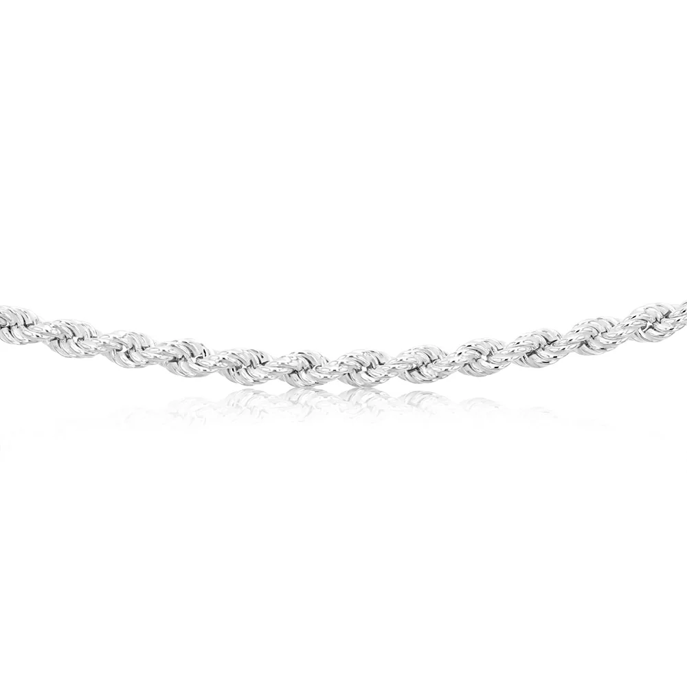 Sterling Silver Bolt Ring Clasp 90 Gauge Rope 45cm Chain - Image 3