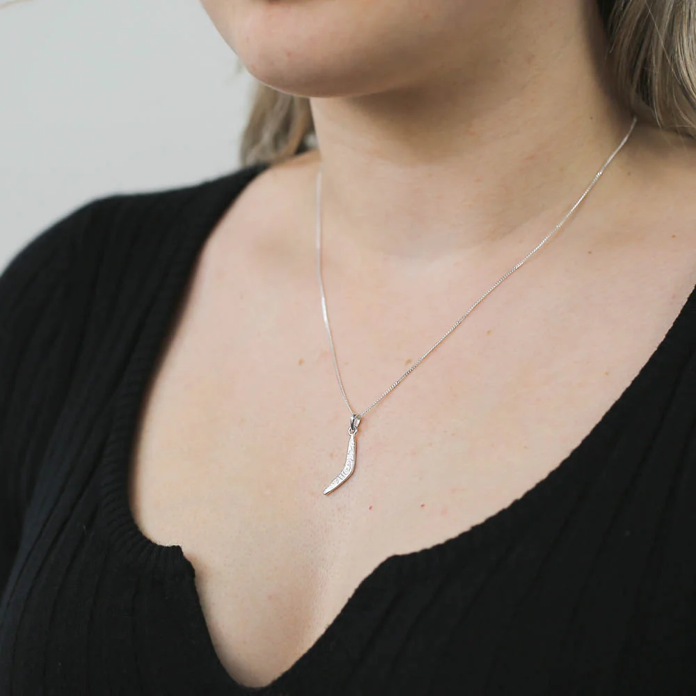 Sterling Silver Boomerang Pendant - Image 2
