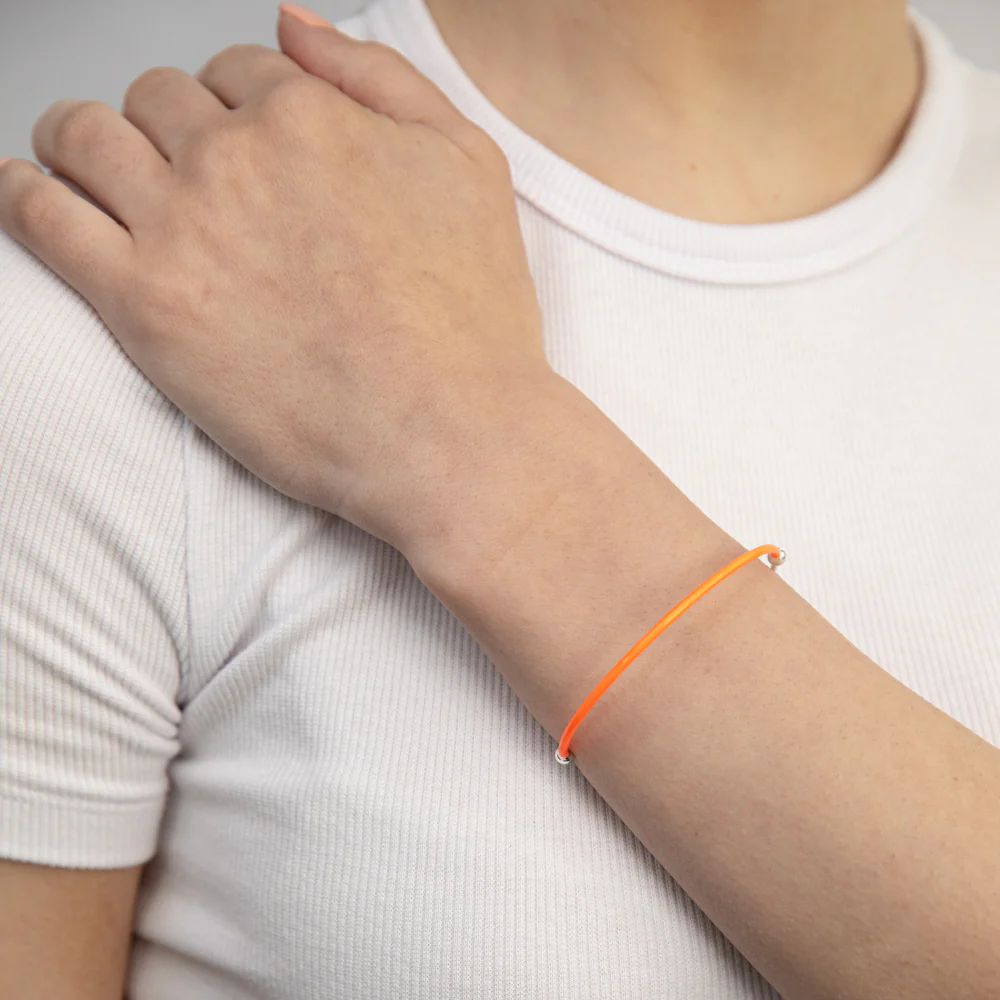 Sterling Silver Bright Orange Bangle - Image 2