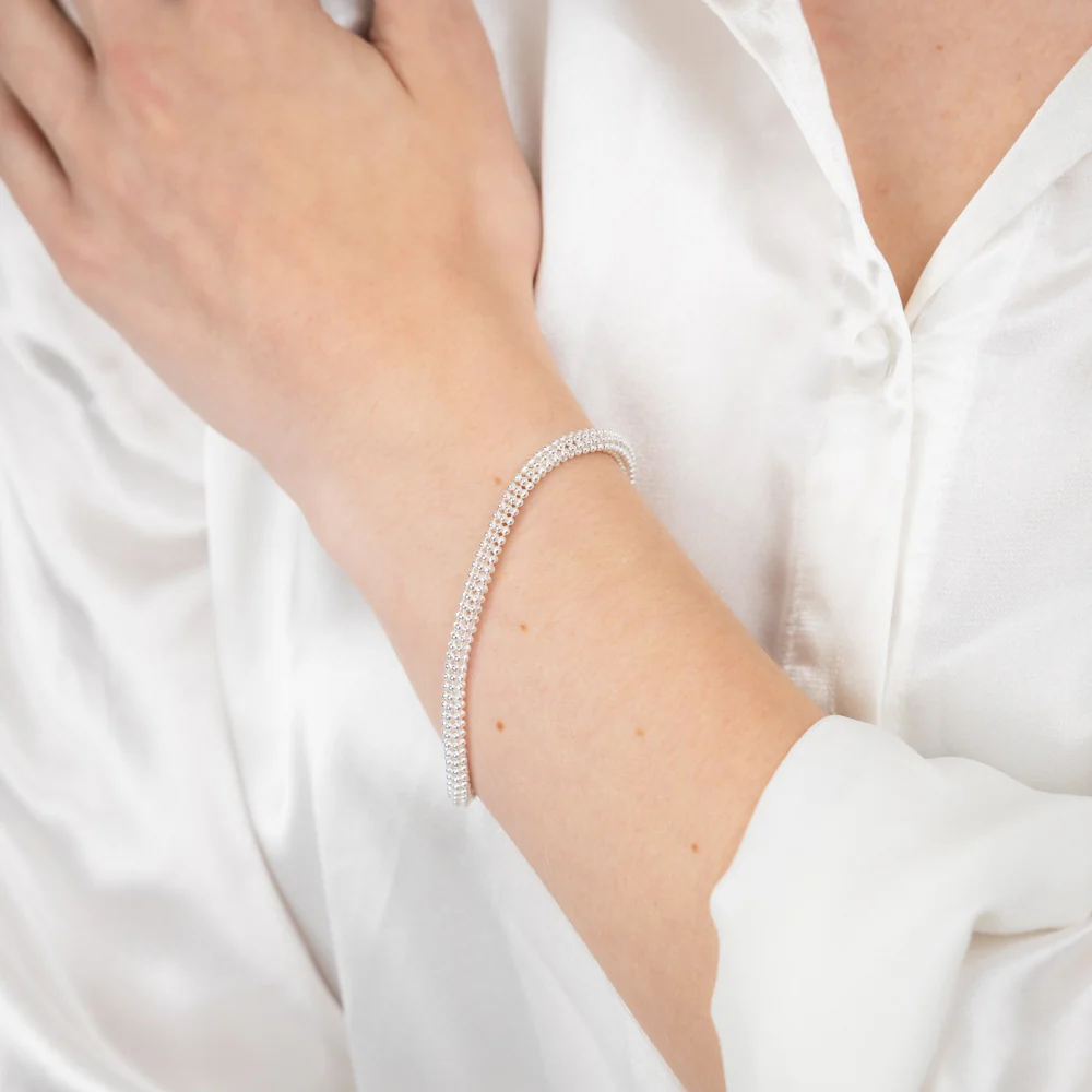 Sterling Silver Broad 19+2cm Bracelet - Image 3