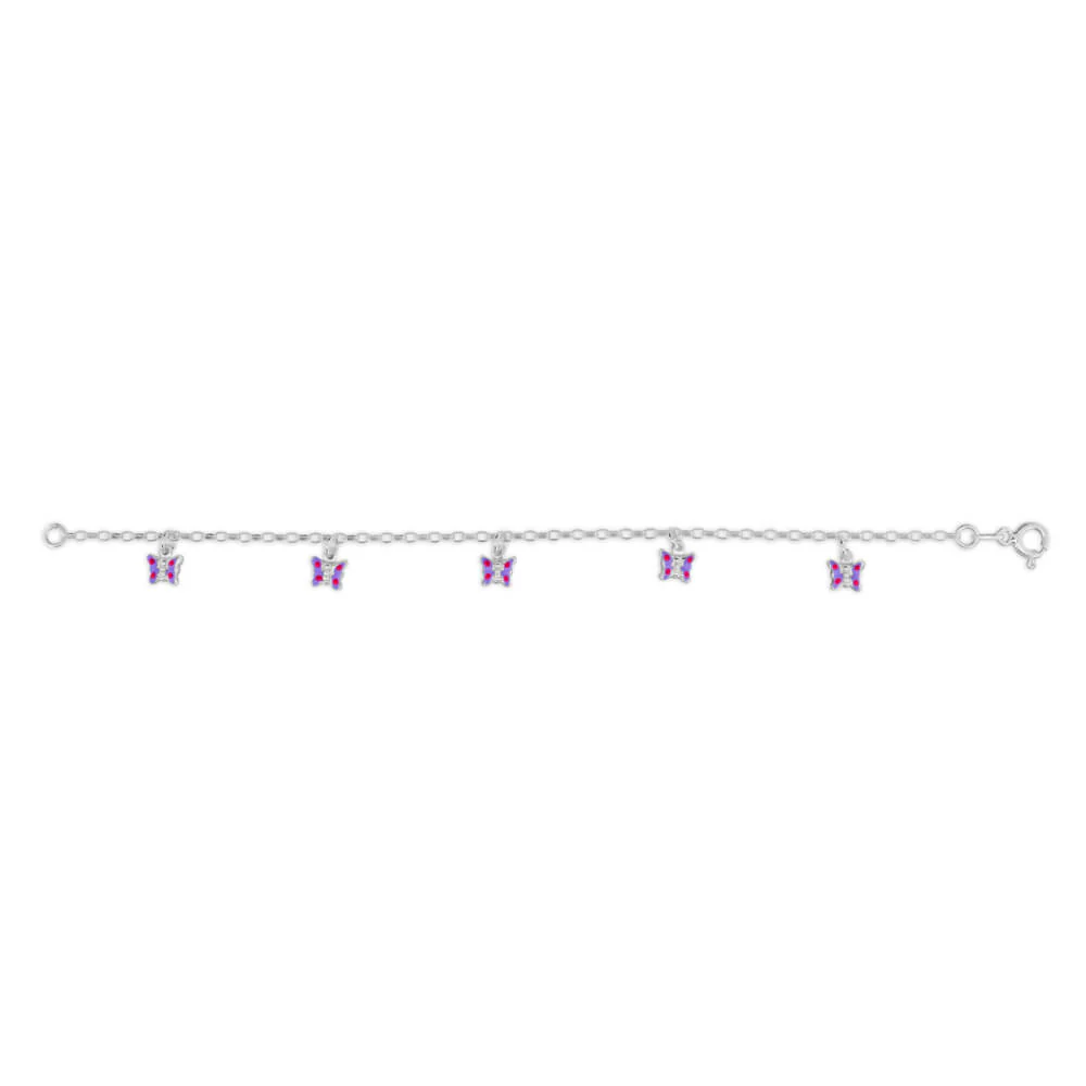 Sterling Silver Butterfly Charm 16cm Bracelet - Image 2