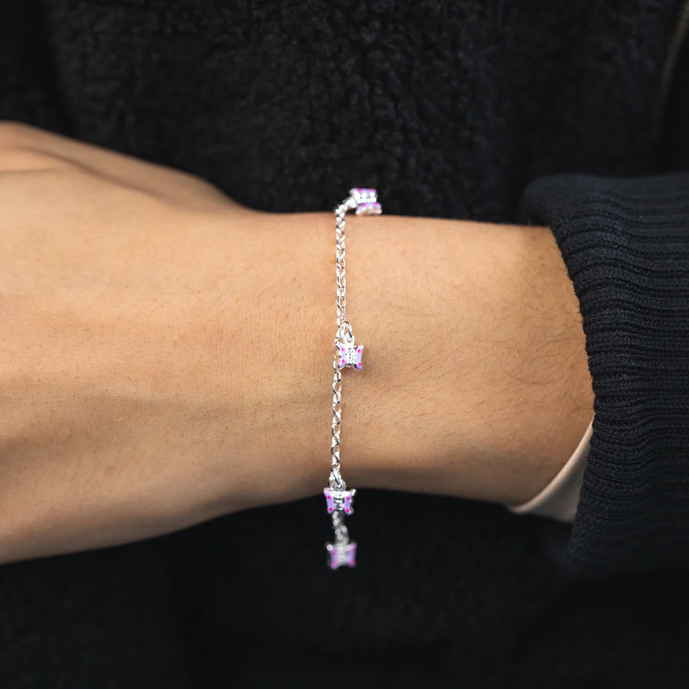 Sterling Silver Butterfly Charm 16cm Bracelet - Image 3