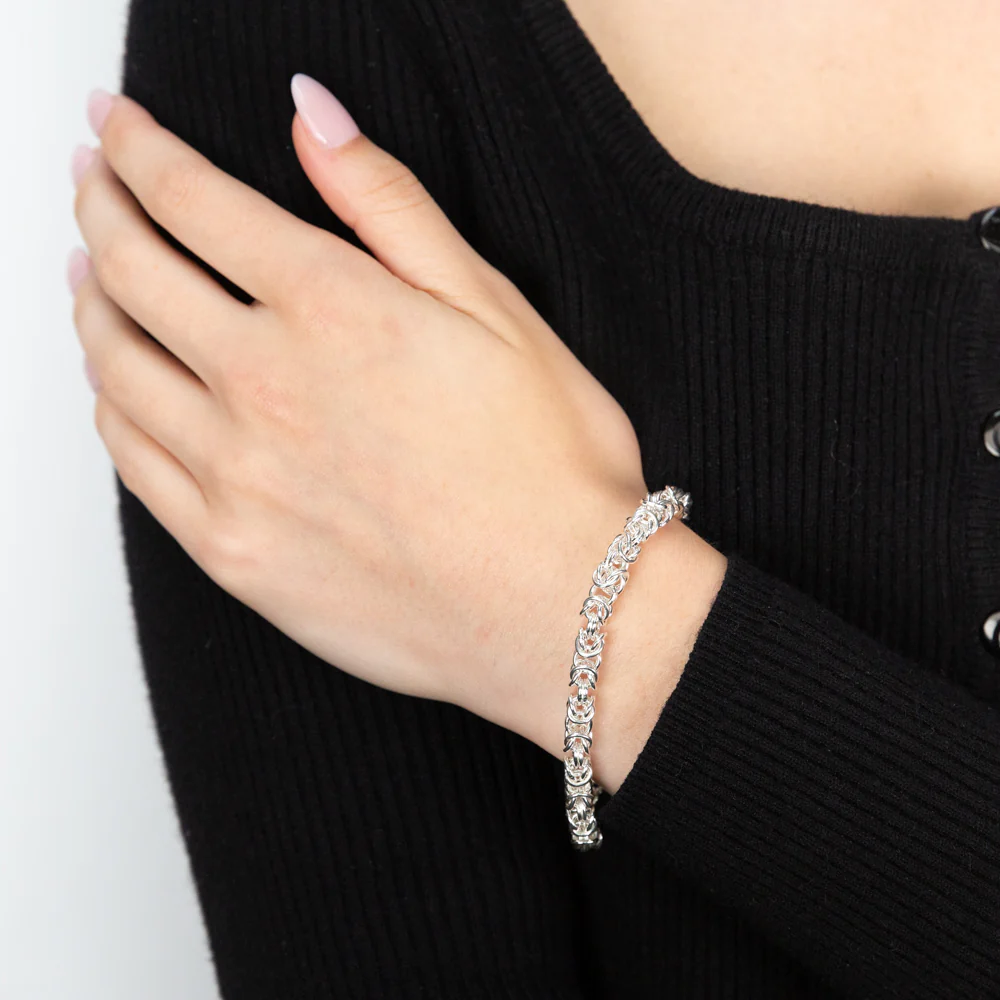 Sterling Silver Byzantine Bracelet - Image 3