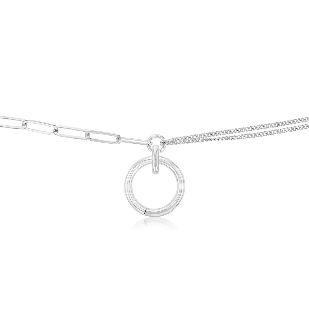 Sterling Silver Circle Of Life Pendnt On 42+3cm Fancy Chain - Image 2