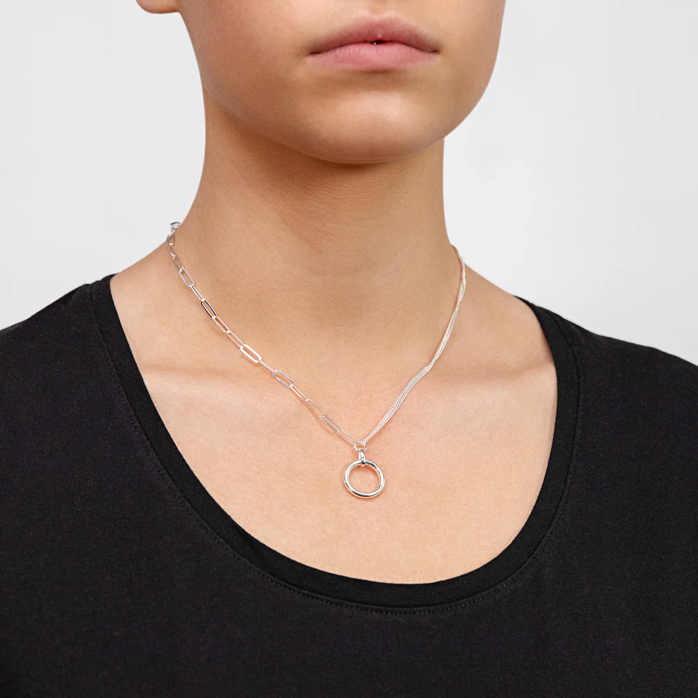 Sterling Silver Circle Of Life Pendnt On 42+3cm Fancy Chain - Image 3