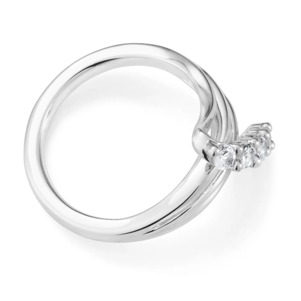 Sterling Silver Created White Sapphire Ring - Image 2