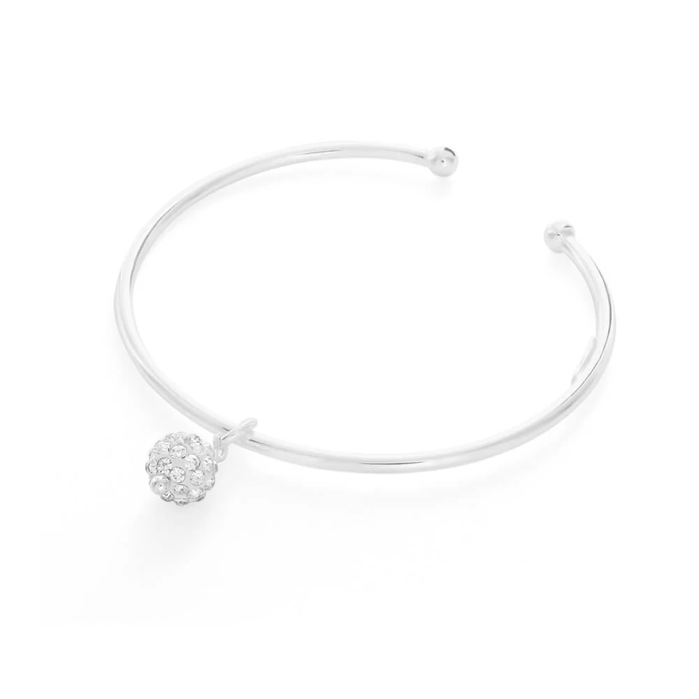 Sterling Silver Crystal all Baby 45mm Bangle - Image 2