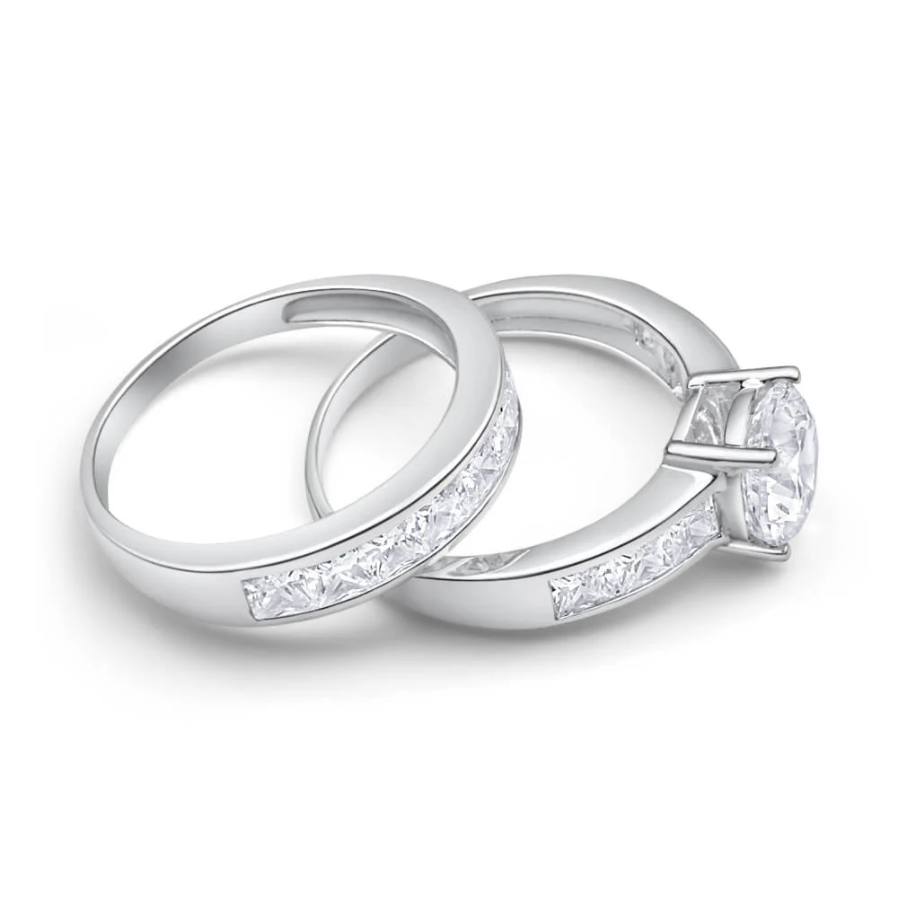 Sterling Silver Cubic Zirconia 8mm Ring - Image 2
