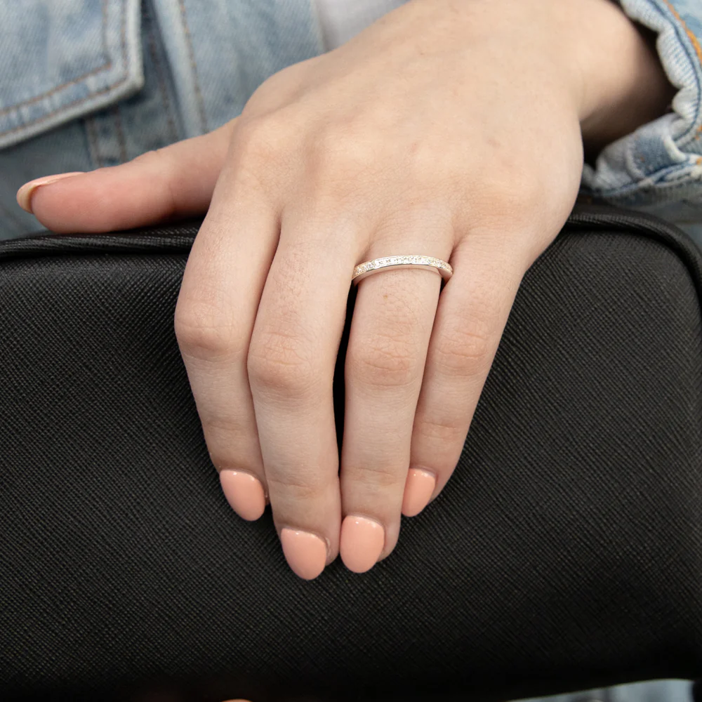 Sterling Silver Cubic Zirconia Band Rings - Image 2