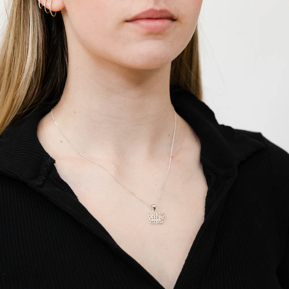 Sterling Silver Cubic Zirconia Daddy's Little Girl Pendant - Image 2