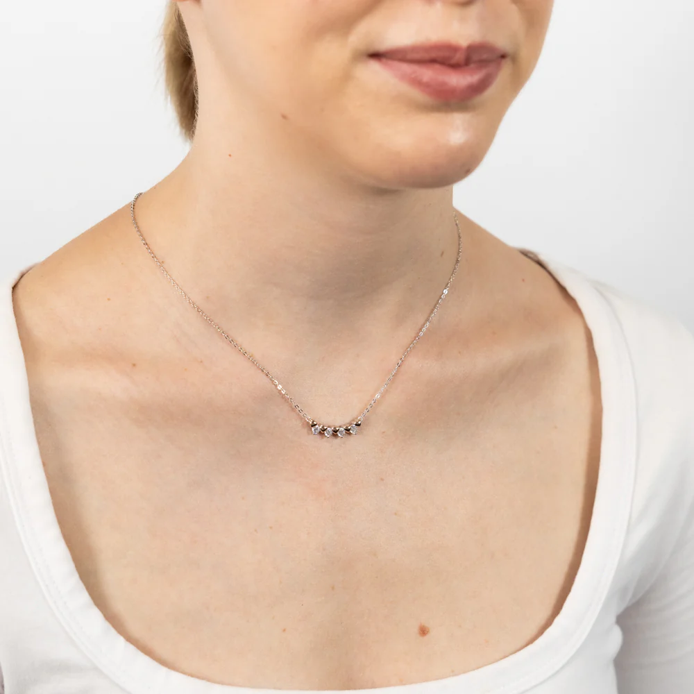 Sterling Silver Cubic Zirconia Fancy Pendant On 40+5cm Chain - Image 2