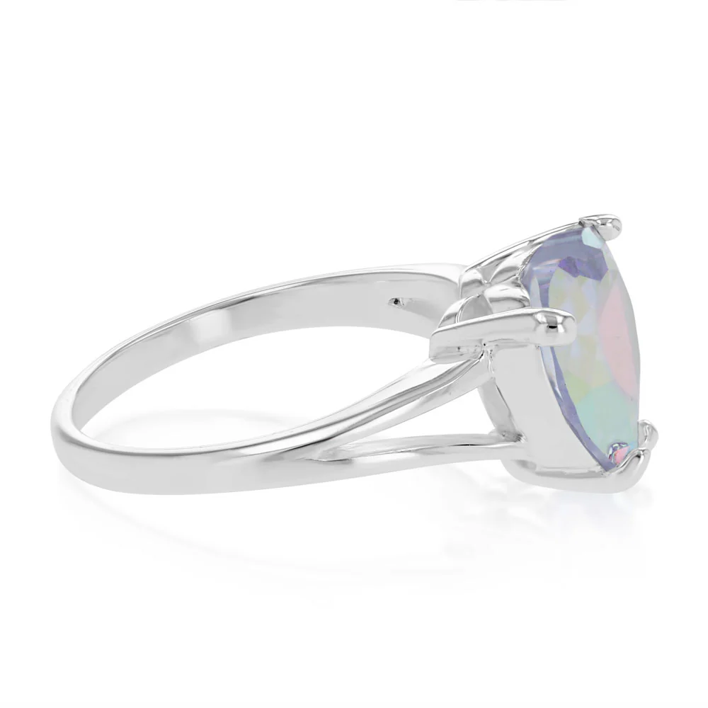 Sterling Silver Cubic Zirconia Heart Ring - Image 2