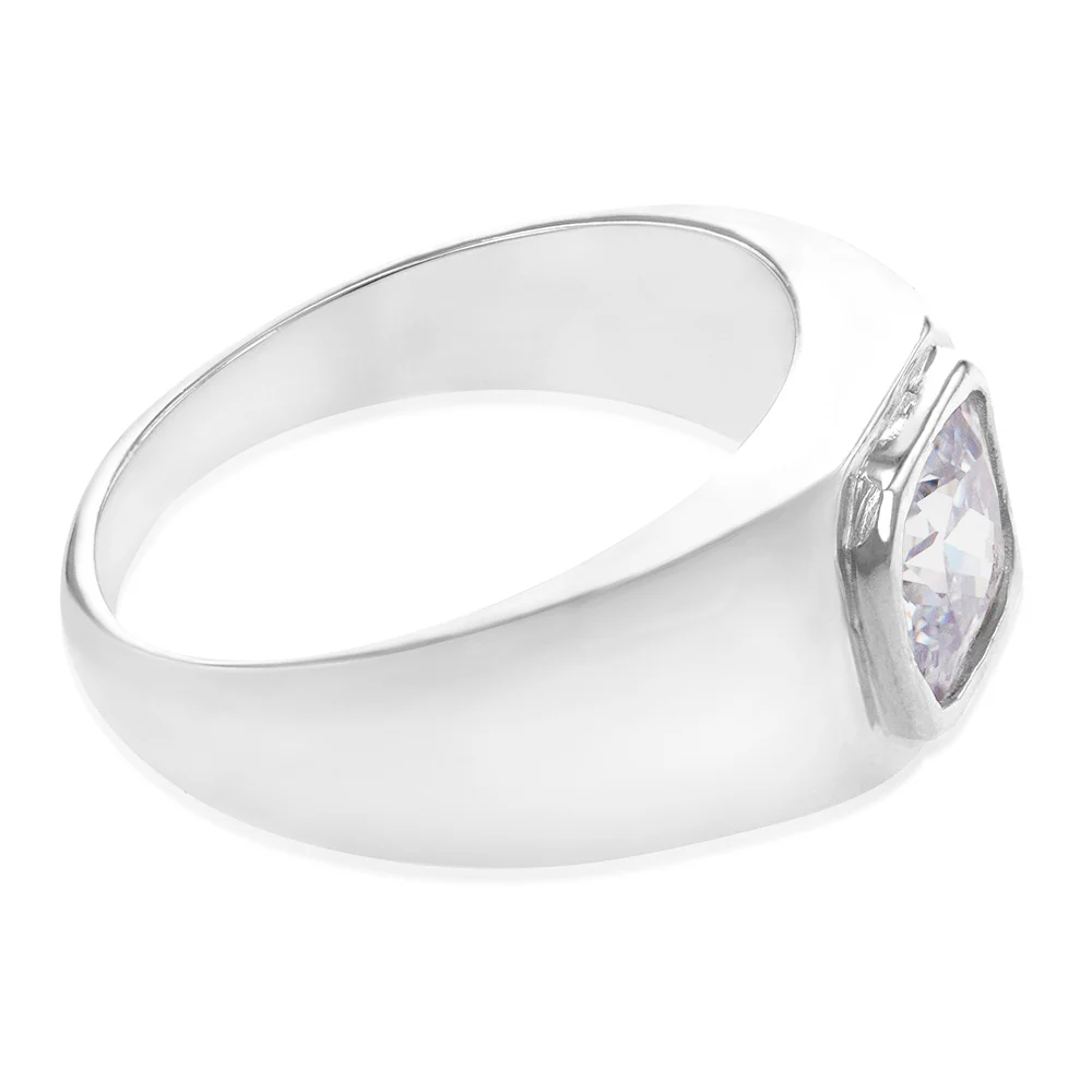 Sterling Silver Cubic Zirconia In Octagon Ring - Image 2